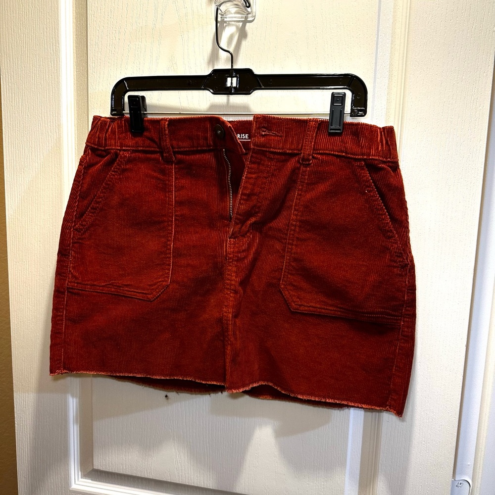 Dark Red Corduroy Skirt